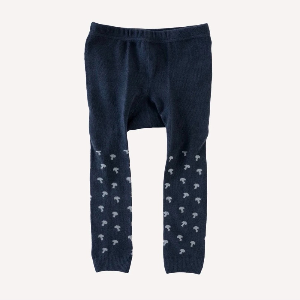 Kate Quinn footless tights | blue tiny mushroom | organic cotton jacquard, NWT